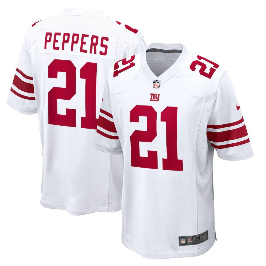 Men New York Giants #21 Jabrill Peppers Nike White Game NFL Jersey
